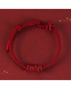 Buddha Stones Red String Eight Stranded Rope Strength Bracelet - Red String(Wrist Circumference: 15-25cm)