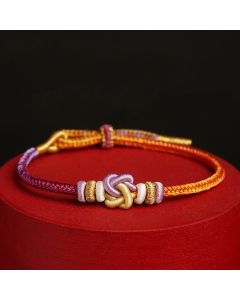 Buddha Stones Colorful String Heart Knot Protection Braided Bracelet - Colorful String(Wrist Circumference: 15-21cm)