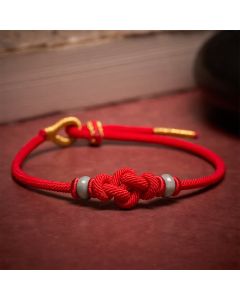 Buddha Stones Red String Ruyi Knot Protection Bracelet - Red String