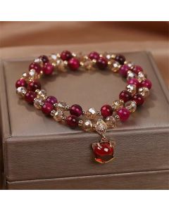 Buddha Stones Red Tiger Eye Fox Protection Double Wrap Bracelet - Red Tiger Eye(Protection♥Balance)