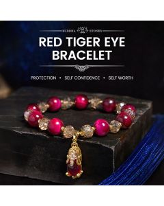 Buddha Stones Red Tiger Eye PiXiu Fox Protection Self Confidence Bracelet - Red Tiger Eye Pixiu