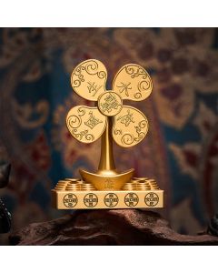 Buddha Stones Relief Carved Brass Yuanbao Pinwheel Five Emperor Coins Prosperity Wealth & Fortune Symbols - Five-Emperor Coin