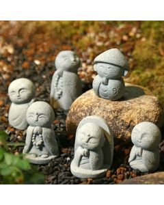 Buddha Stones Resin Small Prayer Ksitigarbha Buddha Compassion Meditation Statue - Prayer 4.8*2.7*2.7cm