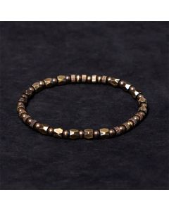 Buddha Stones Retro Distressed Irregular Design Copper Brass Luck Bracelet - 7.9-8.3in(20-21cm)