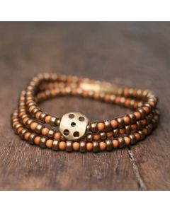 Buddha Stones Retro Olive Pit Copper Wealth Bracelet - 17-17.5cm