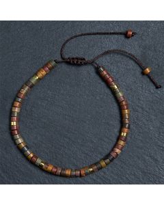 Buddha Stones Rhodonite Healing Relationships Spacer Bead Bracelet - Rhodonite(Wrist Circumference 17-25cm)