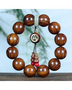 Buddha Stones Rosewood Warmth Calm Gourd Charm Bracelet - Rosewood(Wrist Circumference 16-20cm)