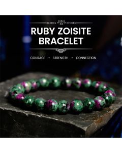 Buddha Stones Ruby Zoisite Connection Bracelet - Ruby Zoisite(Wrist Circumference: 14-15cm)
