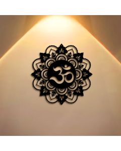 Buddha Stones Sacred OM Mandala Mindfulness Round Iron Metal Wall Decor - Approx. 25cm x 25cm x 0.1cm / 9.84in x 9.84in x 0.04in