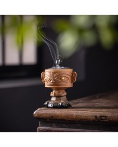 Buddha Stones Sanxingdui Healing Ceramic Incense Burner Desk Decoration - Green Sanxingdui 11.2*8.7*15.4cm