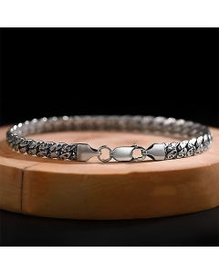 Buddha Stones Simple Dotted Texture Design Copper Luck Buckle Bracelet - 22cm fit for Wrist Circumference 20cm