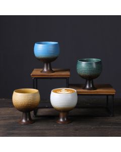 Buddha Stones Small Capacity Goblet Design Ceramic Wine Coffee Mug Tea Coffee Cup 170ml - White 7.8cm*7.8cm*9cm*170ml