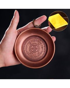 Buddha Stones Small Copper Prayer Altar Portable Burning Holder Incense Sage Smudging Rituals Use Items - Copper Offering Tray(Diameter 10cm)&Incense 250g