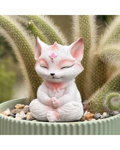 Buddha Stones Small Nine Tailed Fox Sitting Protection Resin Home Decoration - Nine-Tailed Fox 10*6*6cm