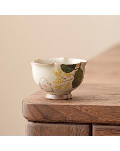 Buddha Stones Hand Painted Small Osmanthus Rabbit Ceramic Teacup Kung Fu Tea Cup 40ml - 6.7cm*4.5cm*40ml