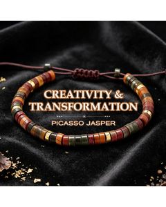 Buddha Stones Small Picasso Jasper Beads Energy String Bracelet - Picasso Jasper(Wrist Circumference:17-28cm)