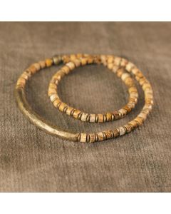 Buddha Stones Sodalite Picture Jasper Green Point Stone Harmony Wisdom Bracelet - Picture Jasper / 16cm fit for Wrist Circumference 15-15.5cm
