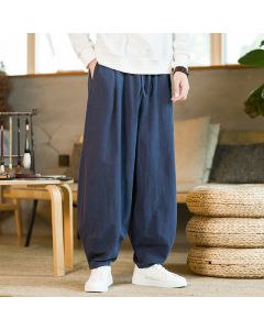 Buddha Stones Solid Color Drawstring Men's Harem Pants With Pockets - SlateGray / US/UK/AU46，EU56 (5XL)