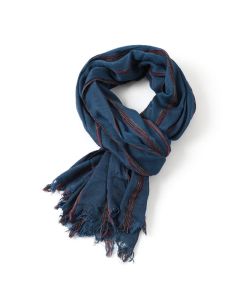 Buddha Stones Spring Fall Multistripe Tassel Lightweight Men's Scarf - Blue