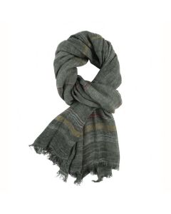 Buddha Stones Spring Fall Vintage Striped Tassel Travel Men's Scarf - DarkOliveGreen