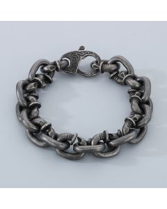 Buddha Stones Square Rivets Titanium Steel Good Luck Balance Bracelet - Titanium Steel(Wrist Circumference: 20-21cm)