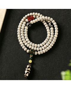 Buddha Stones Star Moon Bodhi Seed Dzi Bead Wisdom Hand-Woven Tibetan 108 Bead Mala - Star Moon Bodhi Seed (Wisdom ♥ Inner Peace)