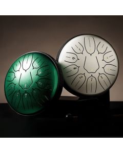 Buddha Stones Steel Tongue Drum Sound Healing Meditation Yoga Lotus Drum Kit 11 Note 6 Inch - RosyBrown