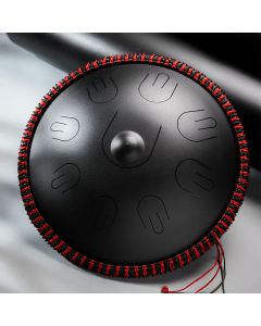 Buddha Stones Steel Tongue Drum Sound Healing Yoga Meditation Kit 9 Note 15 Inch Handpan Instrument - Silver 15 IN