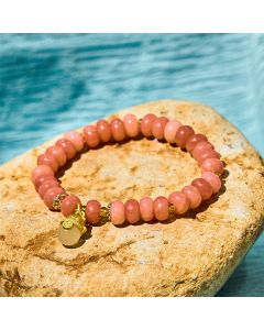 Buddha Stones Strawberry Quartz Cyan Jade Lucky Cat Beads Healing Bracelet - Cyan Jade (Wrist Circumference: 15-16cm)