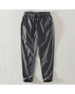 Buddha Stones Summer Casual Drawstring Ramie Linen Men's Pants With Pockets - Peru / US/UK/AU44，EU54 (4XL)