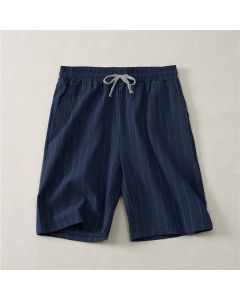 Buddha Stones Summer Casual Drawstring Striped Men's Shorts With Pockets - MidnightBlue / US/UK/AU36, EU46 (M)
