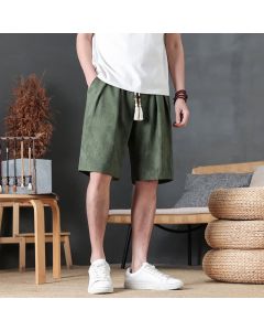 Buddha Stones Summer Casual Minimalist Drawstring Solid Men's Shorts With Pocket - White / US/UK/AU46, EU56 (5XL)