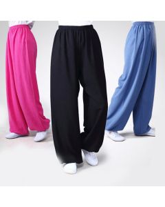 Buddha Stones Summer Elastic Waist Tai Chi Qigong Practice Cotton Linen Unisex Pants - Crimson / 3XL-FIT FOR US/UK/AU/EU-2XL