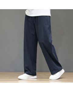 Buddha Stones Summer Men's Straight Leg Pants With Pockets - SandyBrown / US/UK/AU46，EU56 (5XL)