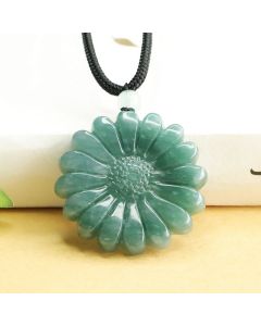 Buddha Stones Sunflower Jade Abundance Necklace Pendants - Jade