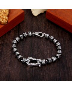 Buddha Stones Tang Dynasty Flower Design Copper Luck Buckle Bracelet - 22cm fit for Wrist Circumference 20cm