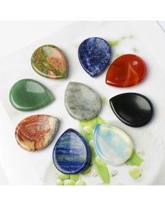 Buddha Stones Teardrop Shape Worry Stone Protection Crystal Decor 45*35*8mm - Moss Agate / 45*35*8mm