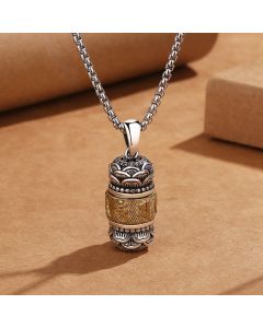 Buddha Stones Tibet Om Mani Padme Hum Carved Wisdom Purity Chain Leather Rope Necklace Pendant - Om Mani Padme Hum&Leather Cord