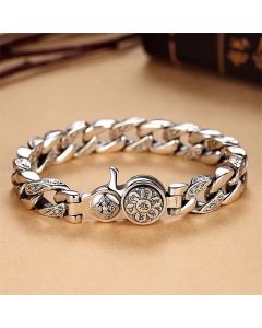 Buddha Stones Tibet Om Mani Padme Hum Double Dorje Vajra Creativity Bracelet - 22cm fit wrist circumference: 20-21cm