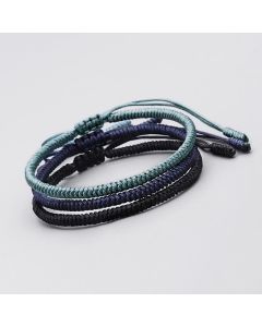Buddha Stones Tibetan 3Pcs King Kong Knot Handcrafted Amulet Strength Bracelet - 3Pcs Bracelet(Bracelet Size 17-31cm)