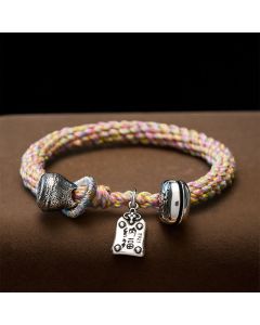 Buddha Stones Tibetan Copper Lotus Bell Hand-Woven Bracelet - 4.7–5.1 in (12–13 cm)