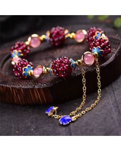 Buddha Stones Tibetan Garnet Calm Bracelet - Purple