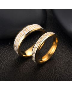 Buddha Stones Tibetan Great Wall Pattern Titanium Steel Balance Ring - 6mm / US12