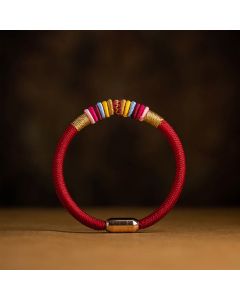 Buddha Stones Tibetan Handmade King Kong Knot Protection Magnetic Buckle Braided Bracelet - Black Rope Simple Design / 19cm-21cm