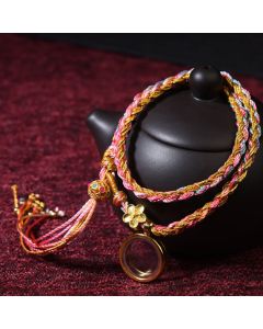 Buddha Stones Tibetan Handmade Luck Colorful String Single Double Wrap Braided Bracelet - Single Wrap Bracelet(Wrist Circumference 14-20cm)