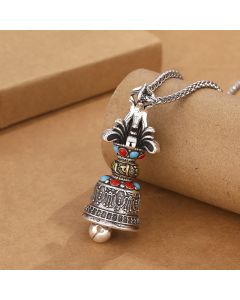 Buddha Stones Tibetan Om Mani Padme Hum Dorje Vajra Bell Strength Necklace Pendant - Dorje/Vajra(Enlightenment♥Spiritual Power)