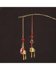 Buddha Stones Tibetan Om Mani Padme Hum Prayer Wheel Amulet Charm Protection Phone Hanging Decoration - Simple Version