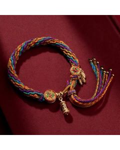 Buddha Stones Tibetan Om Mani Padme Hum Purity Hand-Woven Cord Bracelet - Om Mani Padme Hum