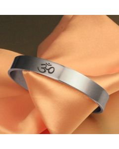 Buddha Stones Tibetan OM Symbol Mindfulness Cuff Bracelet Bangle - OM SYMBOL(Mindfulness♥Connection)
