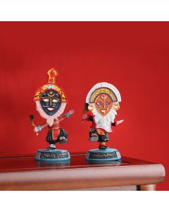Buddha Stones Tibetan Opera Face Mask Puppet Home Office Car Decoration Ornament - White Mask Puppet 11.5*7.5cm